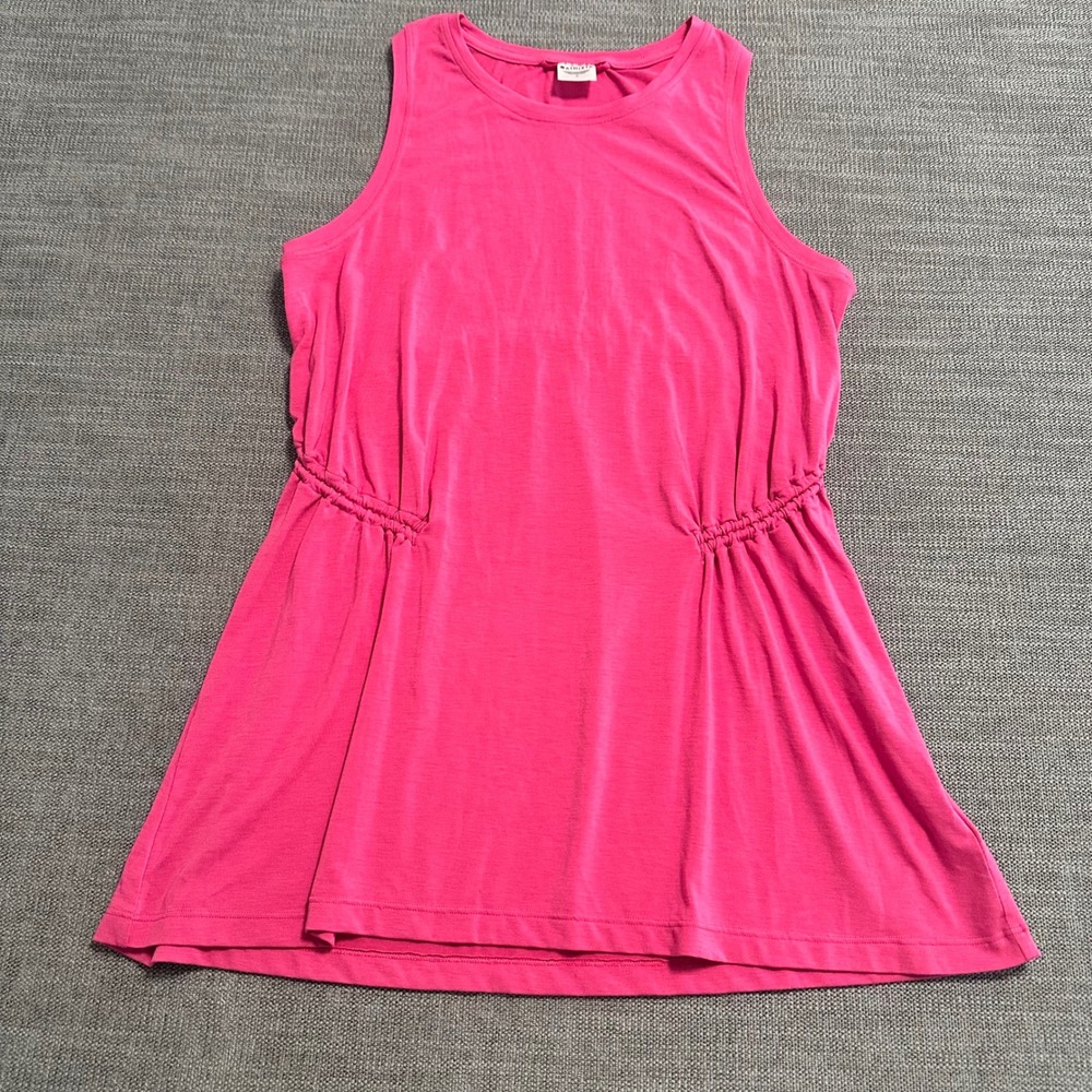 Athleta Tank Top Women M Pink Cinched Waist Sleeveless Activewear